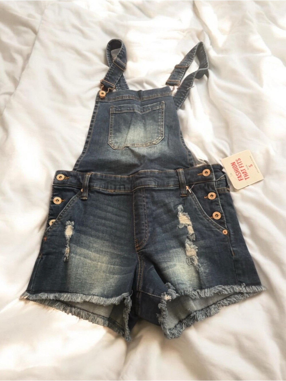 Celebrity Pink Denim Short Overalls - Blue